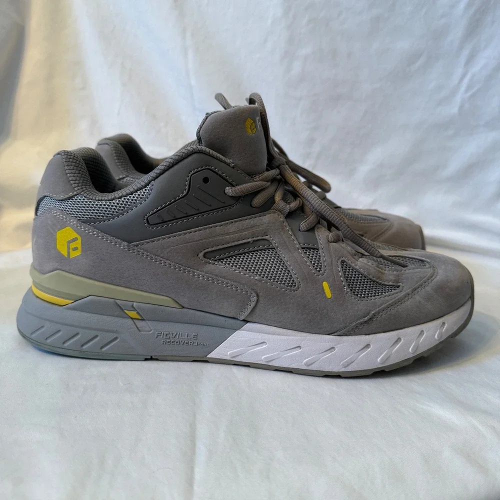 FitVille Rebound Core Mens Walking Shoes Grey Yellow Wide Toe Box 11EW‎ 31910251